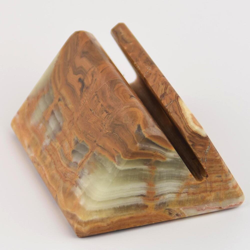 Pakistani Onyx Cardholder | Multicolored Office Decor Piece, Desk Tool